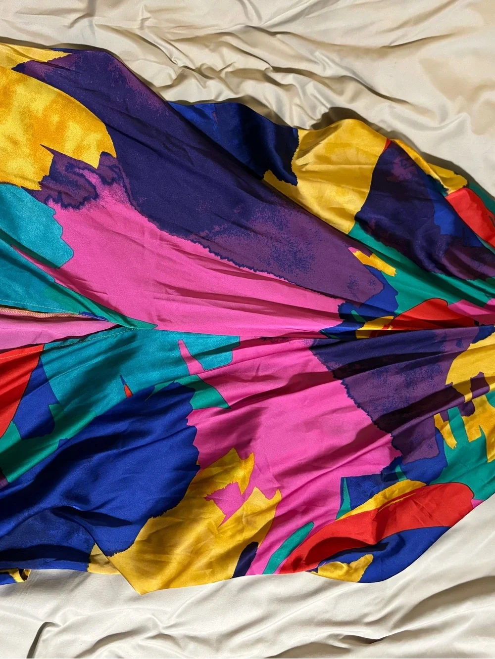NWT Gabrielle Union New York & Company XL Colorful Abstract High-Low Maxi Dress - Picture 2 of 11
